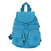 KIPLING 口袋尼龍輕量後背包-天空藍