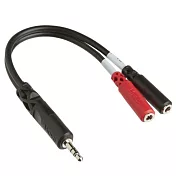 美國HOSA公3.5mm TRS轉雙母3.5mm TSF音源轉接器YMM-261(將立體聲分離成左右單聲道;輸入TRS轉TS輸出)中繼音訊轉接頭