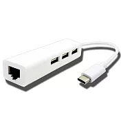K-Line Type-C轉RJ45網絡卡/3孔HUB 蘋果macbook集線器