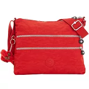 Kipling 尼龍雙拉鍊肩背/斜背包-紅