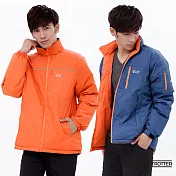 【遊遍天下】男款雙面穿GlobeTex防水90%羽絨禦寒外套(A087)2XL桔藍