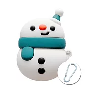 雪人造型 AirPods/AirPods 2專用 矽膠保護套(附吊環) 綠