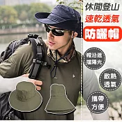 休閒登山速乾透氣防曬帽 灰色