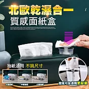 北歐乾濕合一質感面紙盒 白色
