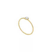 [SW 歐洲百年品牌訂製水晶]  Snatch X MINIMENT迷你們 幸運水晶純鋼戒指 - 金色 1.經典白水晶 (四月幸運色) - XS 7號（內徑  1.7cm）