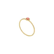 [SW 歐洲百年品牌訂製水晶] Snatch X MINIMENT迷你們 幸運水晶純鋼戒指 - 金色 3.帕帕拉恰珊瑚粉橘(七月幸運色) - M 4號（內徑 1.5cm）