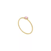 [SW 歐洲百年品牌訂製水晶] Snatch X MINIMENT迷你們 幸運水晶純鋼戒指 - 金色 4.公主輕粉紅(六月幸運色) - L 3號（內徑 1.4cm）