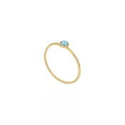 [SW 歐洲百年品牌訂製水晶] Snatch X MINIMENT迷你們 幸運水晶純鋼戒指 - 金色 8.馬爾地夫海藍(三月幸運色) - 4XL 2.5號（內徑 1.35cm）