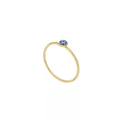 [SW 歐洲百年品牌訂製水晶] Snatch X MINIMENT迷你們 幸運水晶純鋼戒指 - 金色 10.蒙大拿夜晚灰藍(九月幸運色) - 23 7號（內徑  1.7cm）