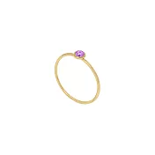 [SW 歐洲百年品牌訂製水晶] Snatch X MINIMENT迷你們 幸運水晶純鋼戒指 - 金色 11.米絲翠紫水晶(二月幸運色) - 24 4號（內徑 1.5cm）