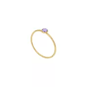 [SW 歐洲百年品牌訂製水晶] Snatch X MINIMENT迷你們 幸運水晶純鋼戒指 - 金色 12.坦桑尼亞淺紫(十二月幸運色) - 25 4號（內徑 1.5cm）