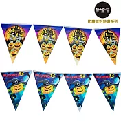 摩達客 萬聖派對佈置 三角形南瓜彩旗拉條(兩入組)串旗掛飾無多色