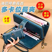 油蠟絕色復古多卡位長夾 質感黑