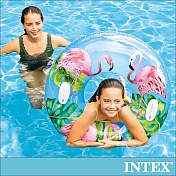 【INTEX】熱帶風格雙握把充氣泳圈-直徑97cm-3種款式可選_適9歲以上(58263)火鶴