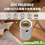 RICHMORE 抗敏HEPA負離子空氣清淨機-白色