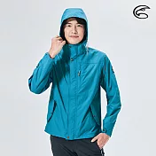 ADISI 男單件式防水透氣裡毛尼網外套(可拆帽) AJ1821030 (S-2XL) (毛尼網裡 風衣 登山外套 防水透氣外套)L地中海藍