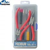 日本MINESHIMA????PREMIUM TOOL SET B模型工具8件組A-21(含剪鉗/鑷子/十字起子...)