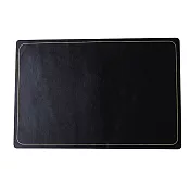 【巴芙洛】北歐色系金邊皮革隔熱防水餐墊2入(餐墊/桌墊/隔熱墊/防水墊/西餐專用桌墊)-黑色2入