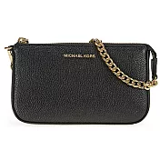 MICHAEL KORS 荔枝紋皮革拉鍊手提包-黑