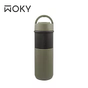 【WOKY 沃廚】JIN真瓷系列-陶瓷環保提手杯500ML(5款任選) 軍綠色