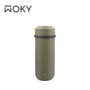 【WOKY 沃廚】輕量隨行陶瓷保溫瓶260ML墨綠色