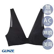 【日本GUNZE】水滴式拉角舒適無痕無鋼圈內衣-黑(TB1053)M黑色