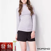 【MORINO摩力諾】日本素材女性發熱長袖立領/半高領衫3入組 M-L 灰色