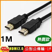 HDMI 2.0 標準4K專用鍍金影音傳輸連接線(公對公)-1米