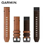 【GARMIN】QUICKFIT 22mm 栗色皮革錶帶