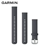 【GARMIN】Quick Release 18mm vivomove 3S 矽膠錶帶灰藍矽膠錶帶暨銀色錶扣
