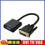 DVI(24+1) 轉 VGA 15cm轉接線DVI(公) to VGA(母) (IG-12) 黑色