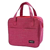 E.City_手提加厚雙口袋保溫保冷便當包 玫紅