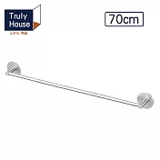 【Truly House】免打孔304不鏽鋼圓頭單桿毛巾架(70cm)/置物架/鍋蓋架/無痕貼