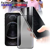 CITY for iPhone 12 / 12 Pro 6.1吋 防偷窺玻璃滿版玻璃保護貼-黑