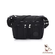 B.S.D.S冰山袋鼠 - 時光旅人 - 知性造型多層斜背包【B5035-2K】 黑色