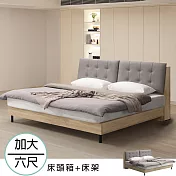 《Homelike》諾拉附USB插座床架組-雙人加大6尺 床組 床頭箱 雙人床