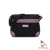 B.S.D.S冰山袋鼠 - BLACK魅惑 - 典雅拼接多層百搭斜背包【U5502-KU】 芋紫黑