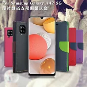【台灣製造】MyStyle 三星 Samsung Galaxy A42 5G 期待雙搭支架側翻皮套黑咖