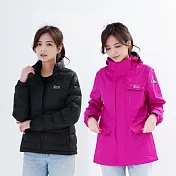 【遊遍天下】女款二件式GlobeTex防水透濕+無縫90羽絨外套(GJ25010) 3XL 桃紅