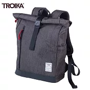 德國TROIKA商務出差空間可調捲捲背包BBG51/GY捲捲包(15公升,適最大19吋筆電;防水Polyster 650D)卷卷收納後揹包
