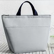 E.City_牛津布質感純色手提保溫保冷便當包 灰