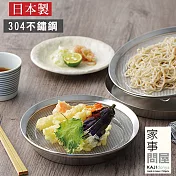 【家事問屋】日本製304不鏽鋼圓型料理盤+濾網組 (超值兩件組)