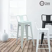 E-home Myth密斯工業風金屬低背吧檯椅-座高66cm-三色可選白色
