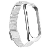 【DR.Story】小米手環5專業耐磨卡扣式錶帶金屬銀