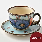 波蘭陶 水澤花坊系列 花茶杯盤組 200ml 波蘭手工製