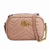 gucci marmont mini款方型側背鍊包 (藕粉)