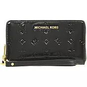 MICHAEL KORS 漆皮拉鍊長夾-黑