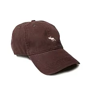 Abercrombie & Fitch 大角鹿刺繡鴨舌帽-咖啡白