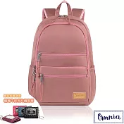 【OMNIA】買就送鑰匙包-機能款減壓防震14吋筆電後背包- 玫瑰金