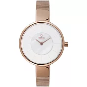 OBAKU 采麗時刻時尚米蘭腕錶-玫瑰金色